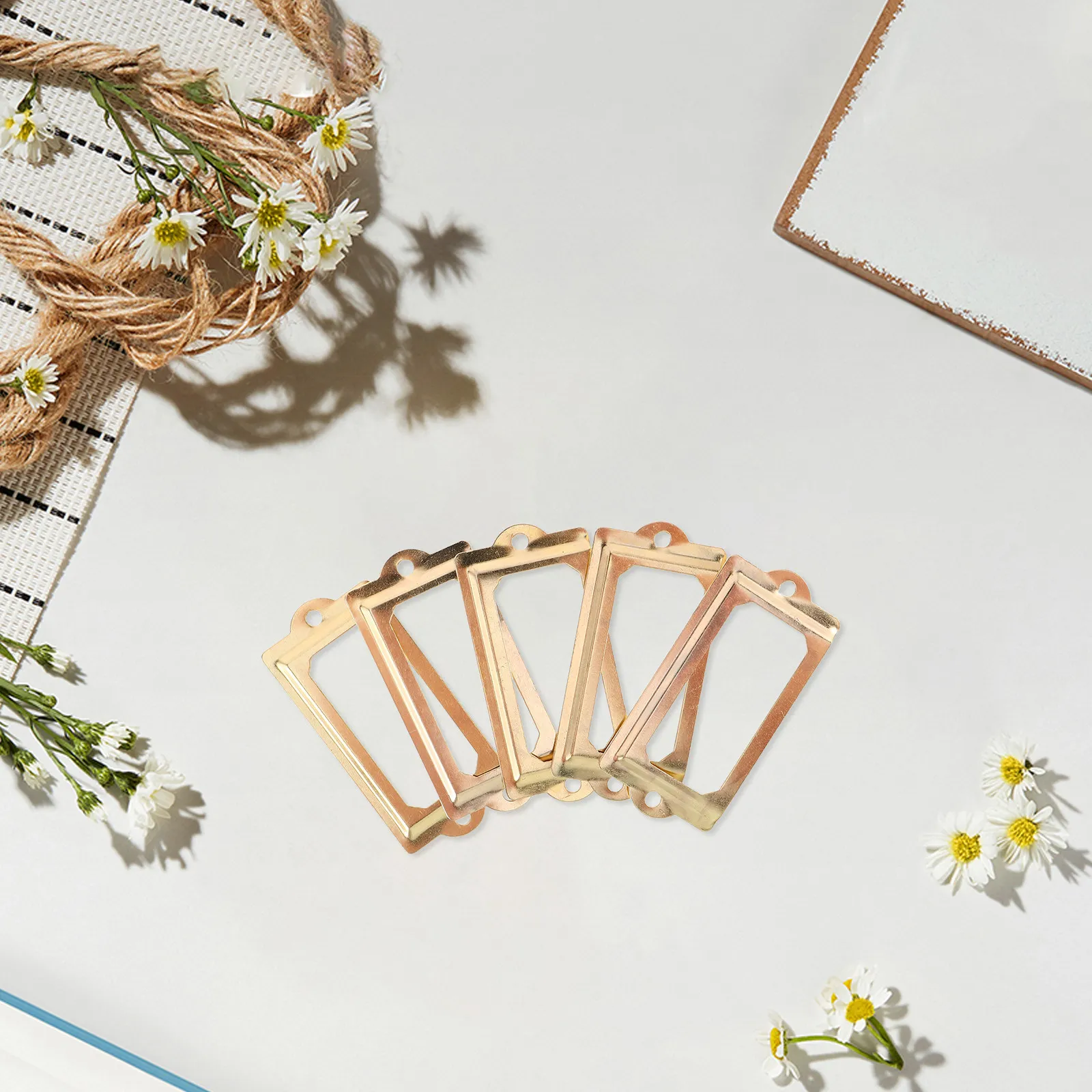 20Pcs Metal Label Frame 2.8x1.3inch Scratchresistant Bronze Drawer Tag Holder for Office Cabinet Library Shelf Kitchen