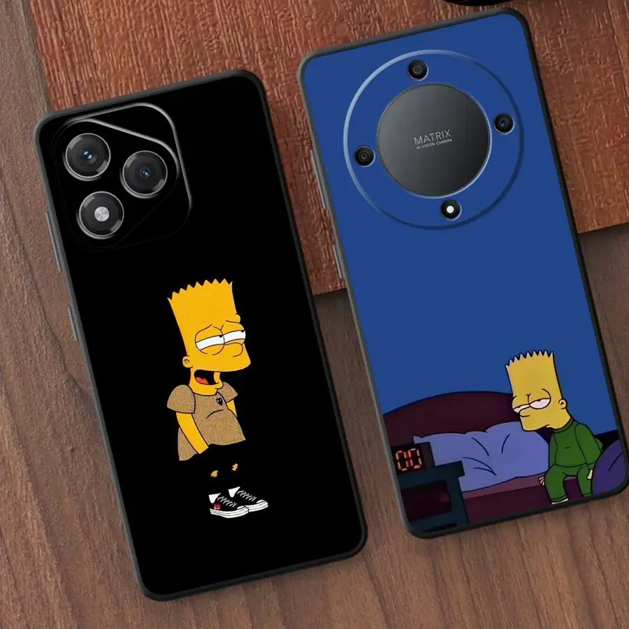 

Case for Honor X9a 70 90 Lite 8X X9c X9 X7a X7 X8 Soft Back Phone Cover The Simpsons' Daily Life