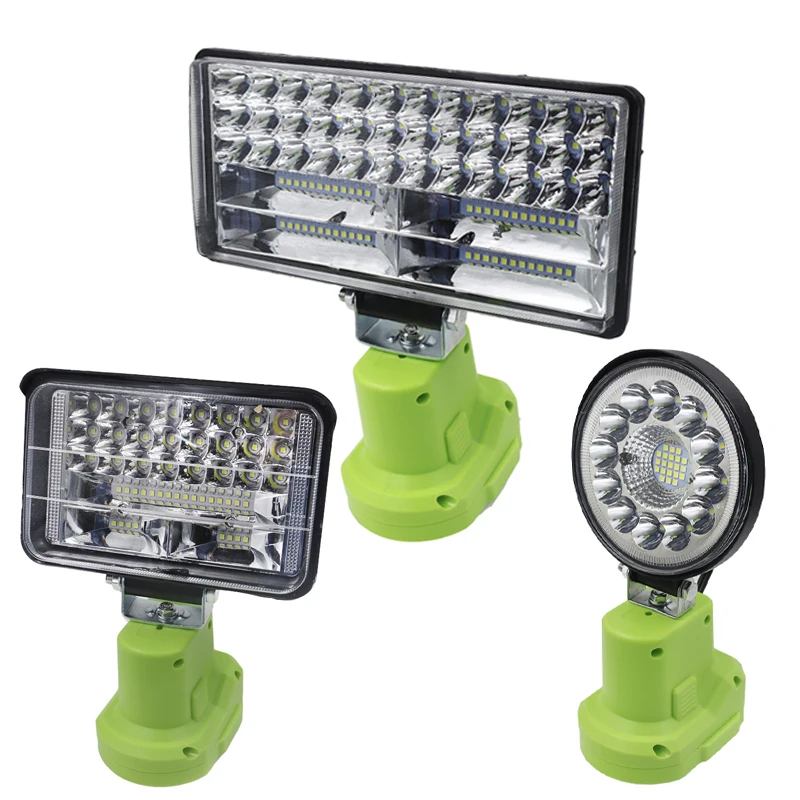 Led Alarme Luzes de Trabalho Lanterna Elétrica Tocha Spotlight Lâmpada do Carro para Ryobi 18v Lítio Níquel um Mais Bateria P108 P104 P107 P103