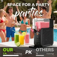 Machine à slush, grand récipient de 2,8 L, cycle de refroidissement de 15 minutes, 5 programmes prédéfinis, fonction de nettoyage à un bouton, appareil multifonctionnel pour slush, milkshakes et cocktails 5