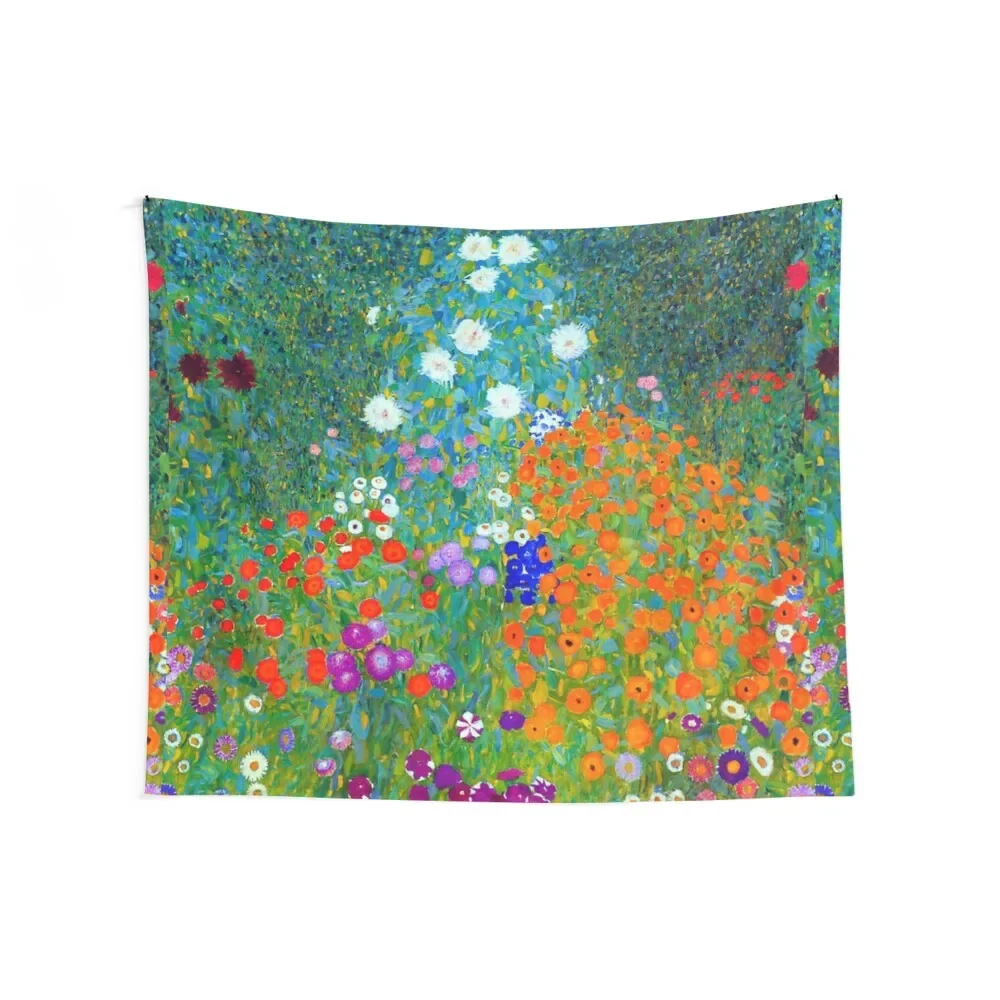 Gustav Klimt - flower garden Tapestry Decor For Bedroom Wall Hanging Wall Tapestry