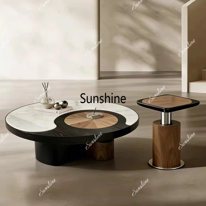 

Italian minimalist coffee table combination villa living room home high-end paint coffee table