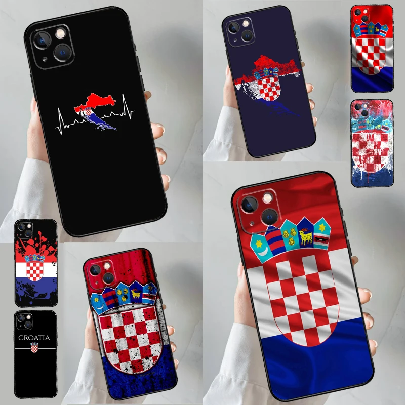 Croatia Coat Of Arms Flag Case For iPhone 11 12 13 14 16 15 Pro Max Plus Mini X XR XS Max 7 8 Back Cover