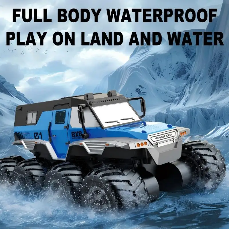 2.4G 8WD RC Car Waterproof Amphibious RC Truck All Terrain Car Land&Water Q203 Remote Control Vehicle Off-road RC Car Toy Gift