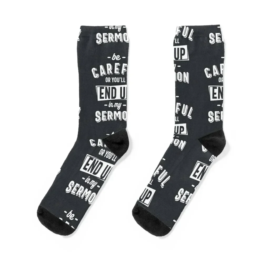 

Funny Minister Shirt Pastor Appreciation Gift Sermon Socks winter gifts luxe designer luxury Socks Men Women's