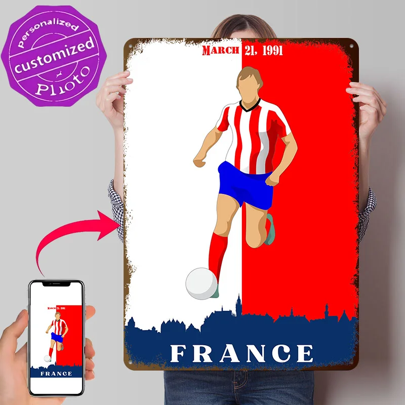Antoine Griezmann Metal Poster Perfect Gift for Fans Lovers Customized Wall Art Metal Sign for Home Decor Room Accessories House