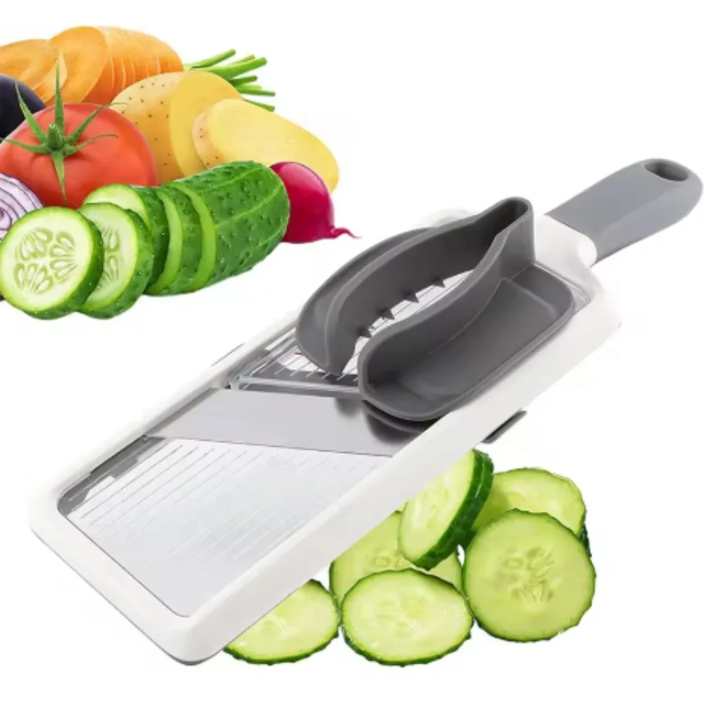 

3 in 1 Handheld Vegetable Slicer with Adjustable Stainless Steel Blades for Cheese Cucumber Onion