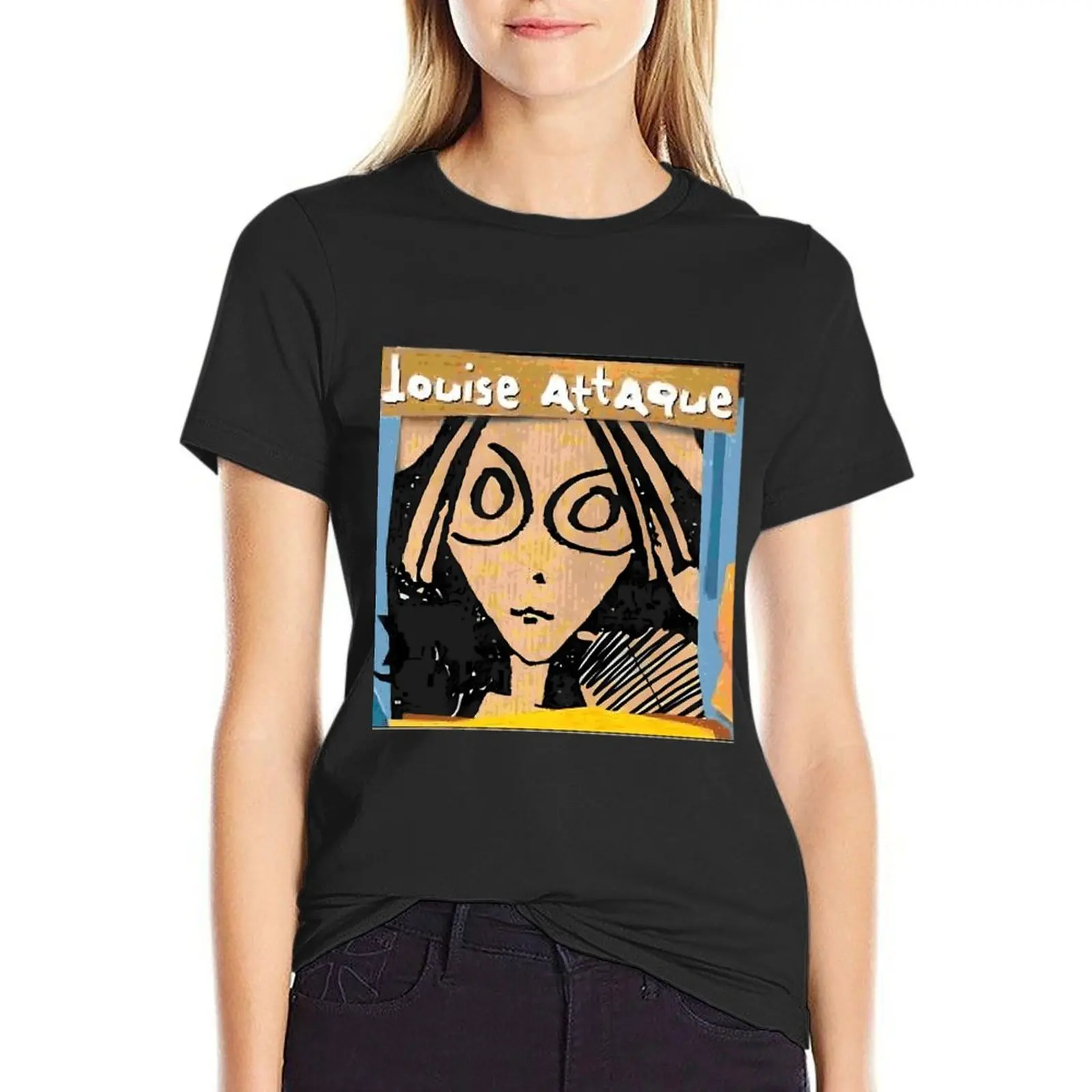 

LOUISE ATTACK \t T-Shirt Blouse hippie clothes Short sleeve tee summer top Woman clothes