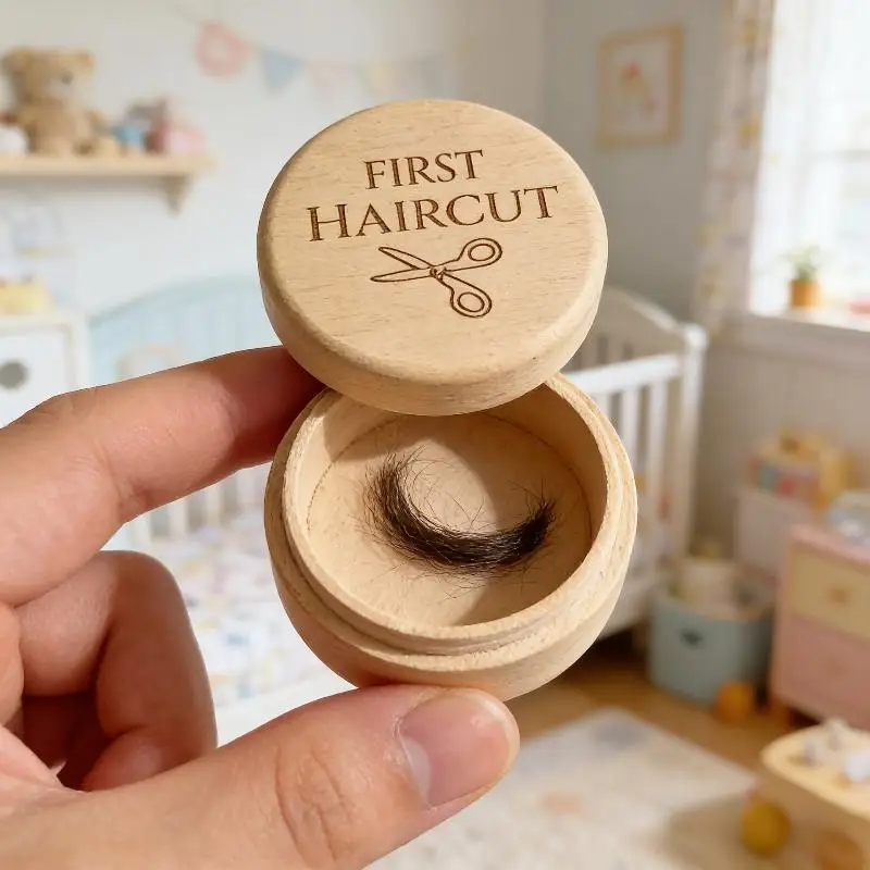 1Pcs Durable Collecting Teeth High Quality Baby Tooth Box Save Gifts Natural Solid Beech Wood Milk Teeth Organizer With Lid
