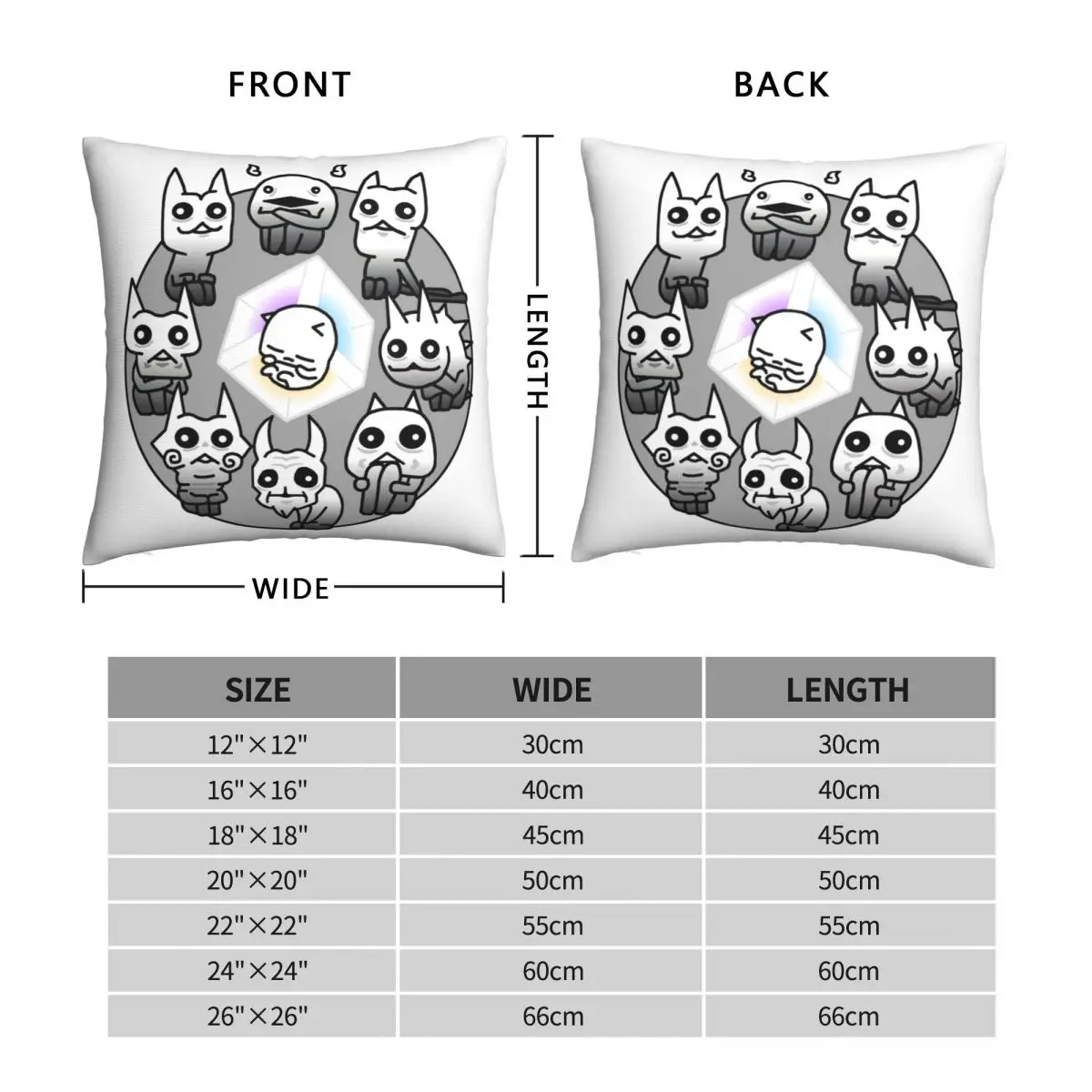 Battle Cats Nekoluga Mural Square Pillowcase Polyester Linen Velvet Printed Decor Throw Pillow Case Sofa Seater Cushion Cover