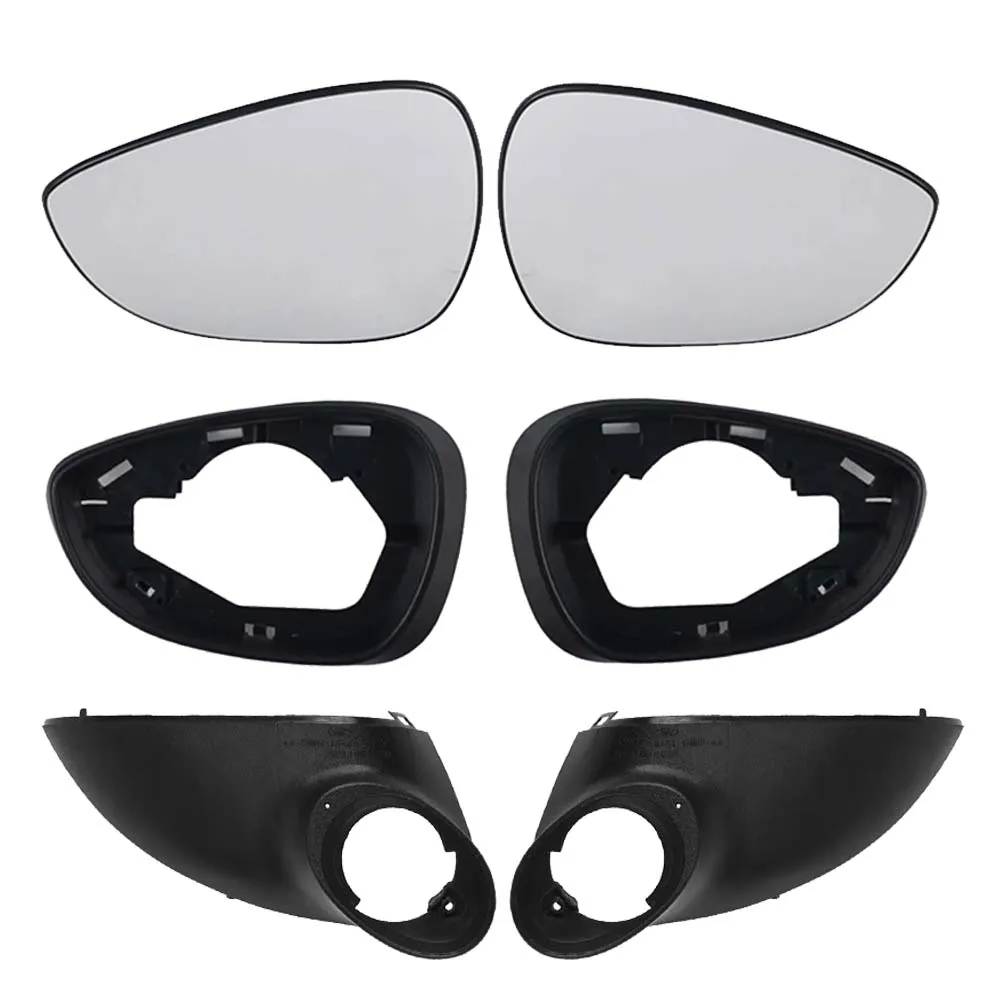 Car Upgrade Rearview Mirror Frame Lens For Ford Fiesta 2009 2010 2011 2012 2013 2014 2015 2016 Mirrored Glass Heat The Lens