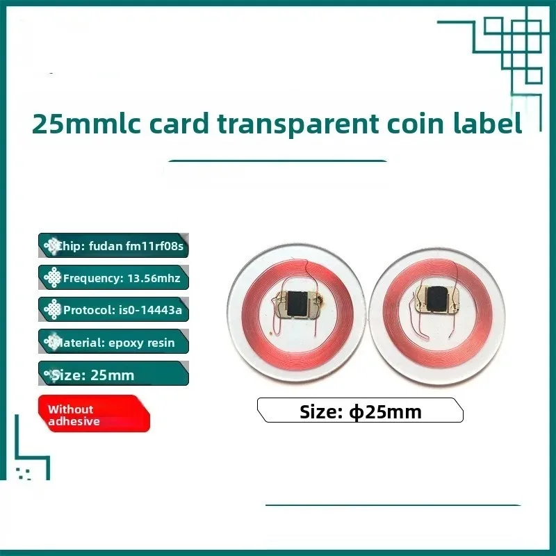 CUID Tag Gen2 Electronic Rewritable Smart Key NFC Clone Token 13.56Mhz 1K S50 ISO14443 Changeable Transparent Coin Magic Card