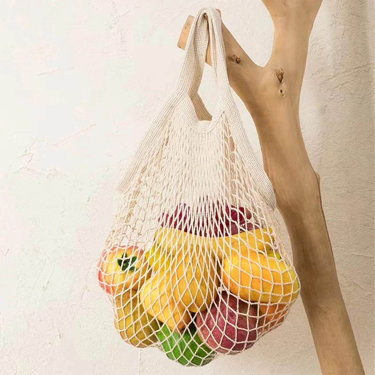 Reusable Cotton Fishnet Bag Shopping String Turtle Mesh Vegetable Fruit Storage Handbag Woven Tote Environmental Protection