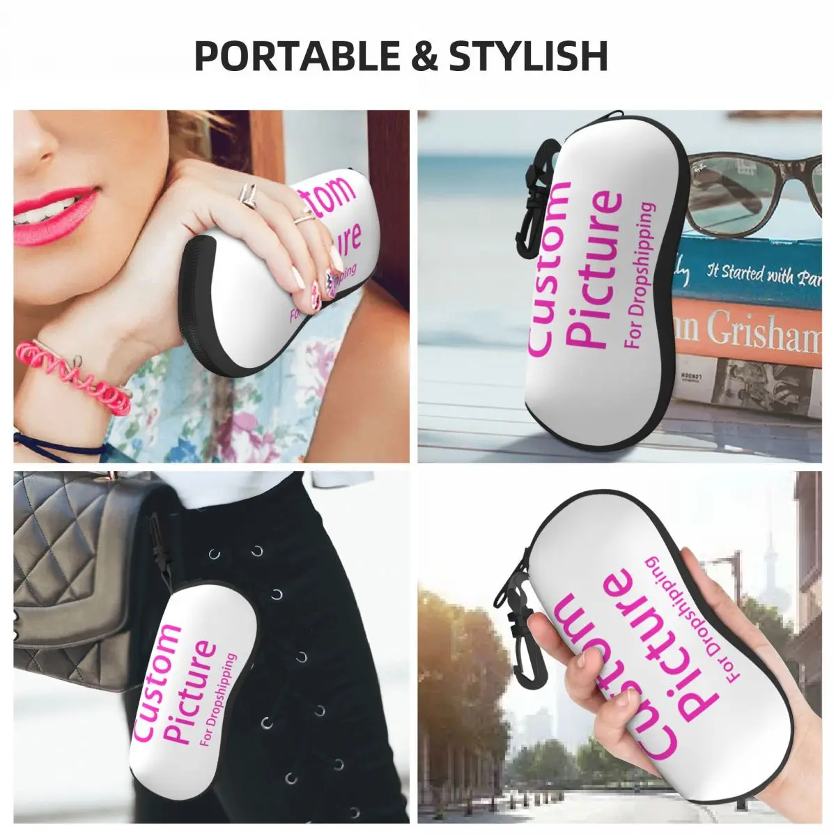 Personalized Custom Photo Logo Shell Eyeglasses Protector Cases Cute Sunglass Case Customized DIY Print Glasses Bag