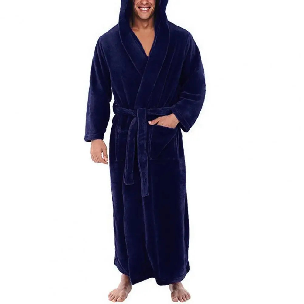 Vêtements de nuit chauds à capuche pour la maison, robe de nuit, pyjama confortable, robe à lacets, point ouvert, sourire long, taille plus, antigel, hiver