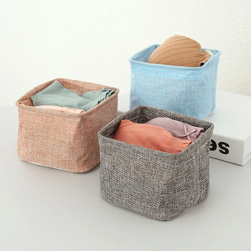 

Mini Cosmetic Basket Non-breakable Mini Storage Basket Solid Color Space-saving Reliable Desk Stationery Storage Basket