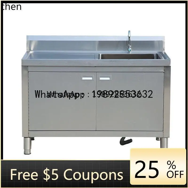 

T24 stainless steel sink cabinet sink single eye balcony 50cm sink integrated counter