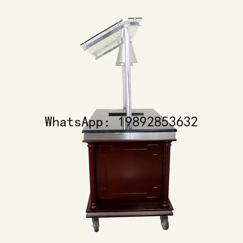 Hys illuminated mobile food cart - multifunctional commercial induction cooker trolley for hotels and restaurants