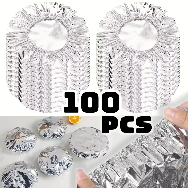 Cubierta de papel de aluminio, tapa aislante resistente al calor para tazones, platos, mantiene los alimentos calientes y frescos, envoltura adhesiva de calidad alimentaria, 10/100 Uds.