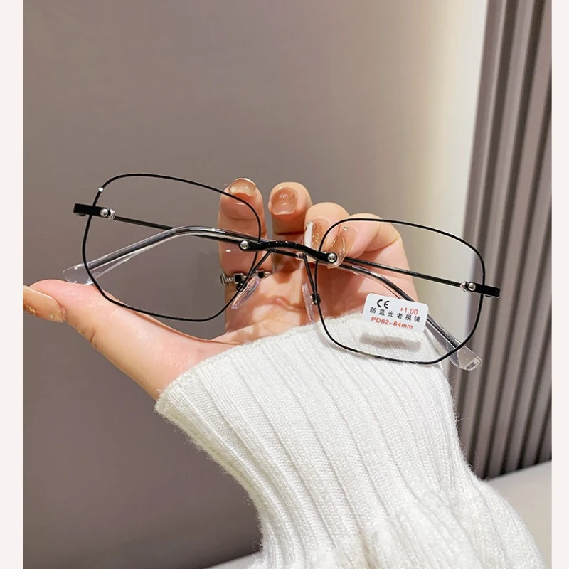 

Anti Blue Light Men's and Women's Ultra Light Square Reading Glasses High-definition Fashionable Anti Fatigue Presbyopia Glasses