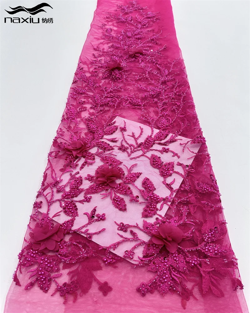 

Роскошная Тюлевая кружевная ткань Madison с блестками и бусинами и 3d тканью с вышивкой перьями, модная французская тюлевая сетчатая кружевная ткань для платья