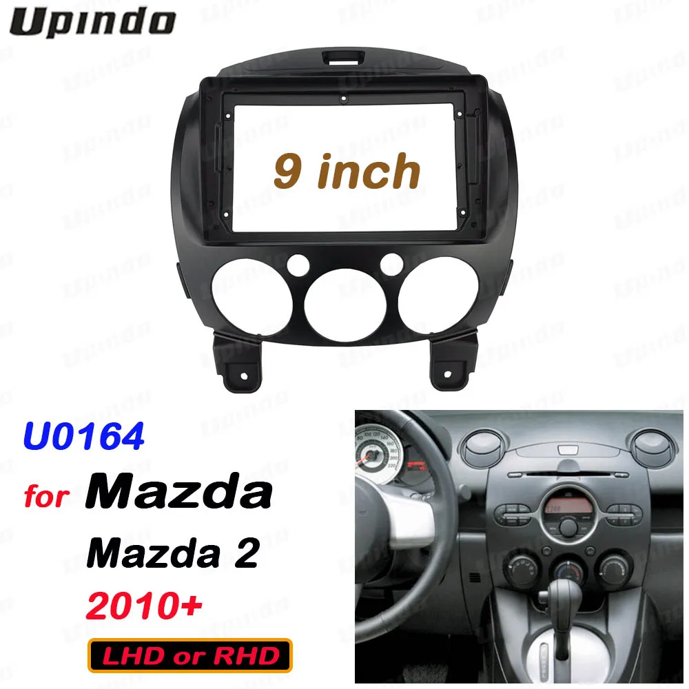 

Car Accessories: 9 Inch Double Din Fascia Panel Frame w/ Android Radio Audio Video for Mazda 2 2010+ Dashboard Mounting Kit