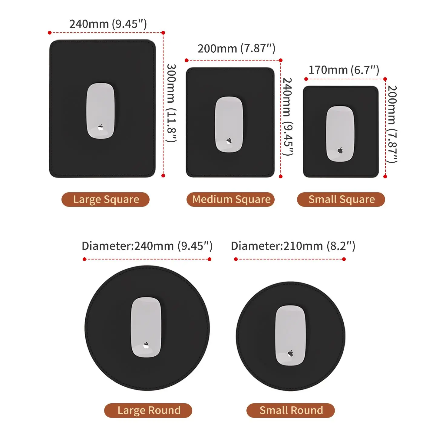 Alfombrilla de ratón de cuero, alfombrilla de ratón de PU con borde cosido, alfombrilla de ratón antideslizante, accesorios de escritorio para juegos