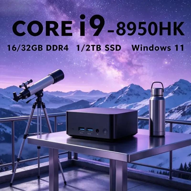 

New Mini PC Core I9 8950HK, Win11, 16GB SSD ,WiFi6, BT5.2, 4K, Space-efficient Build, Adapts to All Daily Home ,Office Scenarios