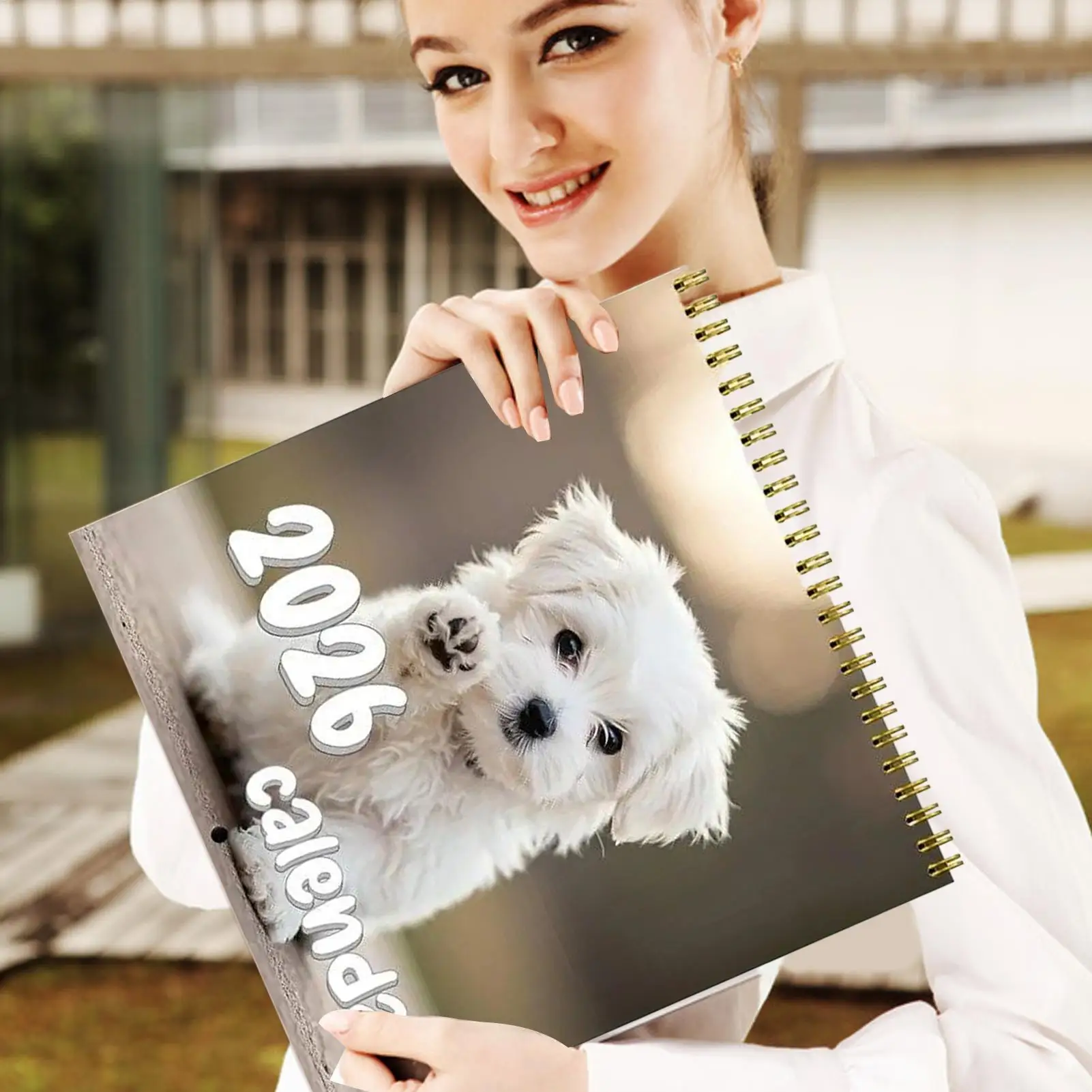 Dog Calendar 2026-2027 Puppies Wall Calendar Large Grid Monthly Planner For Home Workplace Personal Goal Tracking Team Meetings