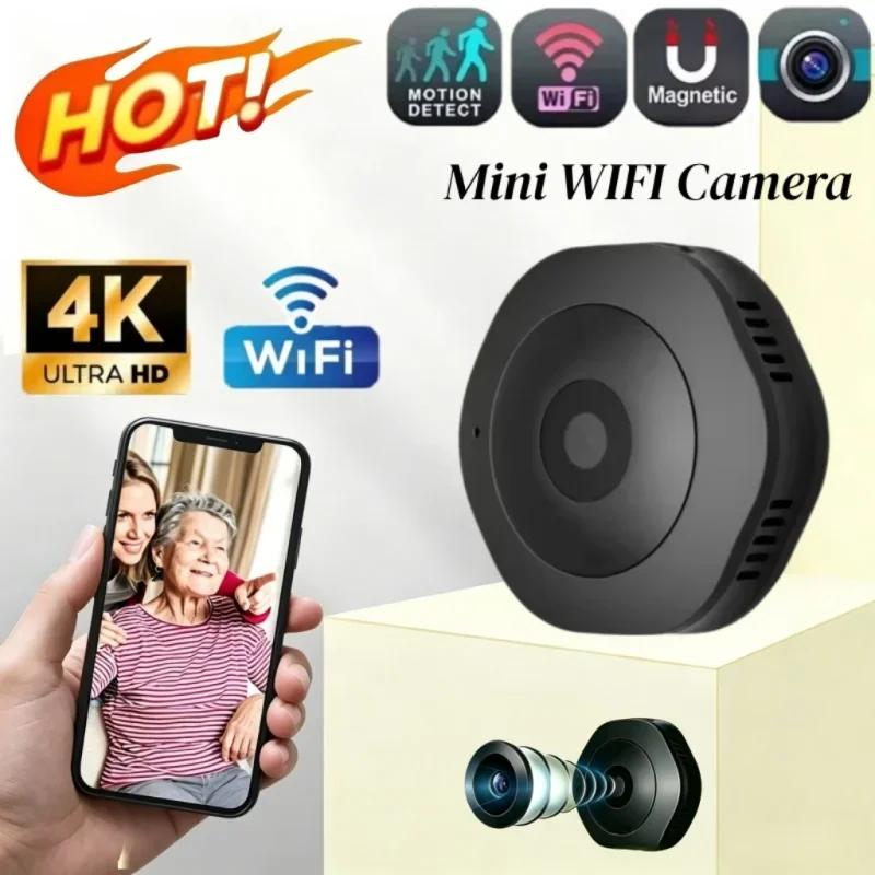 4K New HD Mini Wireless Camera Portable Cam Night Vision Camcorder WiFi Remote Monitor Video Voice Recorder Security Camera