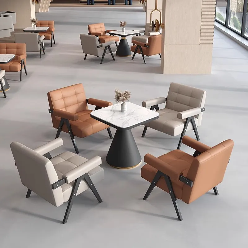 North Negotiation Sofa Table and Chair Set Cafe Leisure Single Sofa Chair Sales Office Reception Sofa