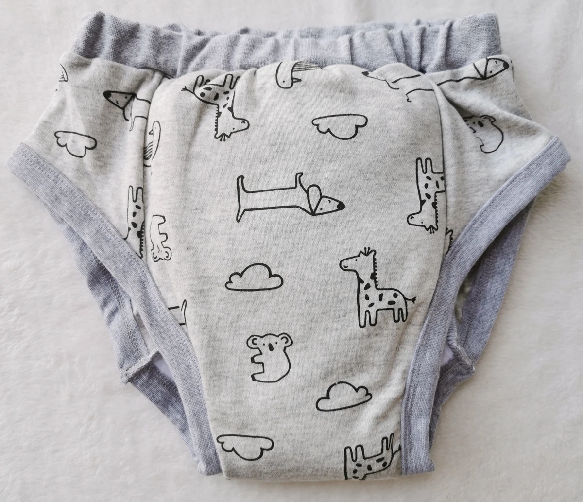 Adult Printed grey animail trainning pants/Adult baby brief with padding inside/abdl pant