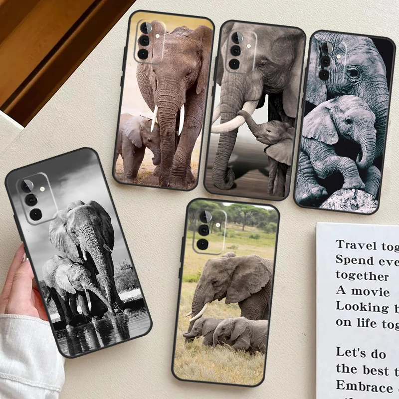 Elephant Baby Nature Case For Samsung Galaxy A15 A25 A14 A34 A54 A12 A22 A32 A52 S A51 A71 A13 A23 A33 A53 Cover