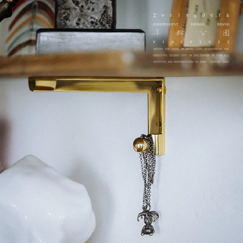 Retro home wall brass triangular laminate  bracket