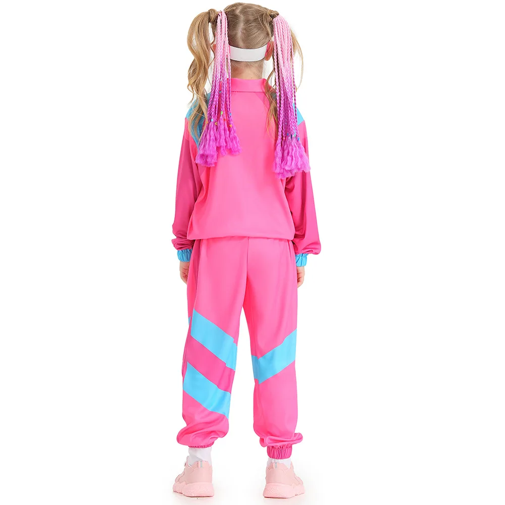 Unisex Hip Hop Disco Costume Top e Calças Set, meninos e meninas treino, retro Sportswear, roupa de dança, Party Cosplay, crianças, meninos, anos 80