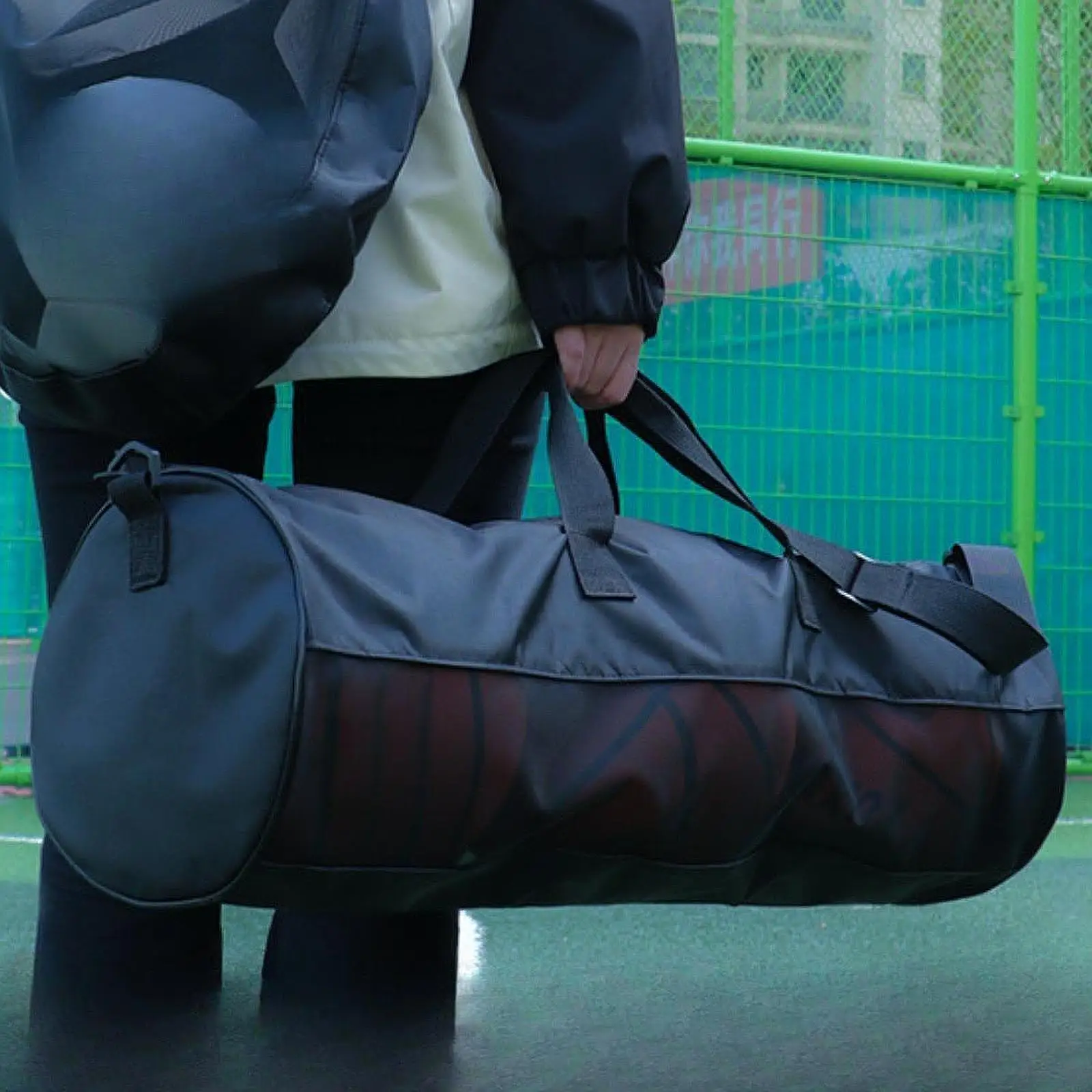 Bolsa de baloncesto de malla, bolsa de gimnasio, bolsa portátil, bolsa de lona para pelotas