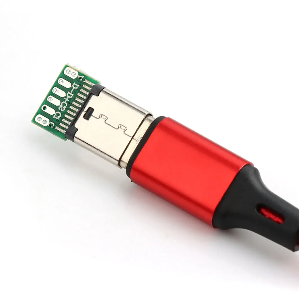 50pcs TYPE-C Welding Wire Female With Board 5A High Current USB C Connector 6P Android DIY Charging Plug Fast Charging Port Jack