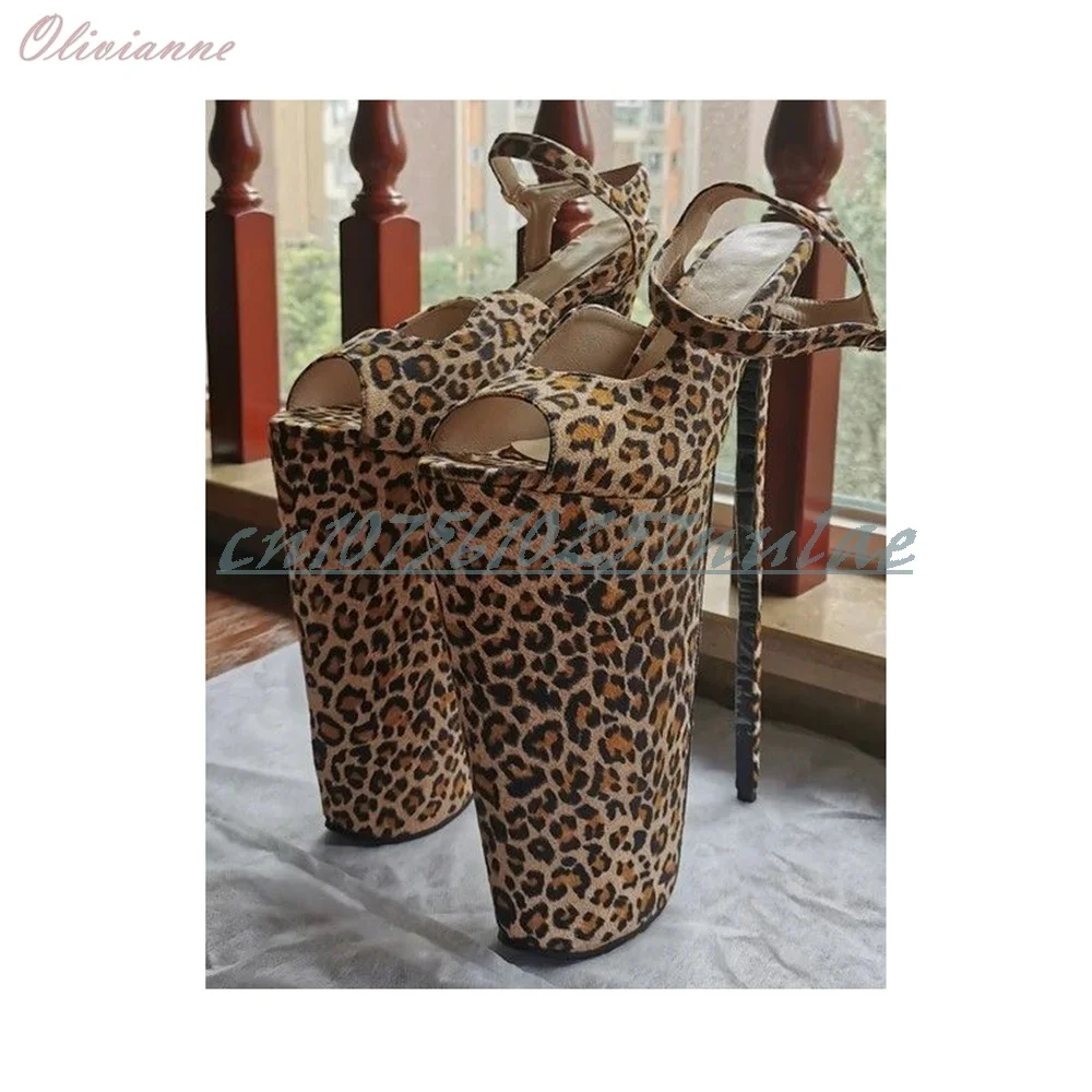 

Leopard Print Peep Toe Dance Sandals Metal Stiletto High Heel Hot Girls Sexy Women Shoes 2026 Lady Summer Zapatos Para Mujere