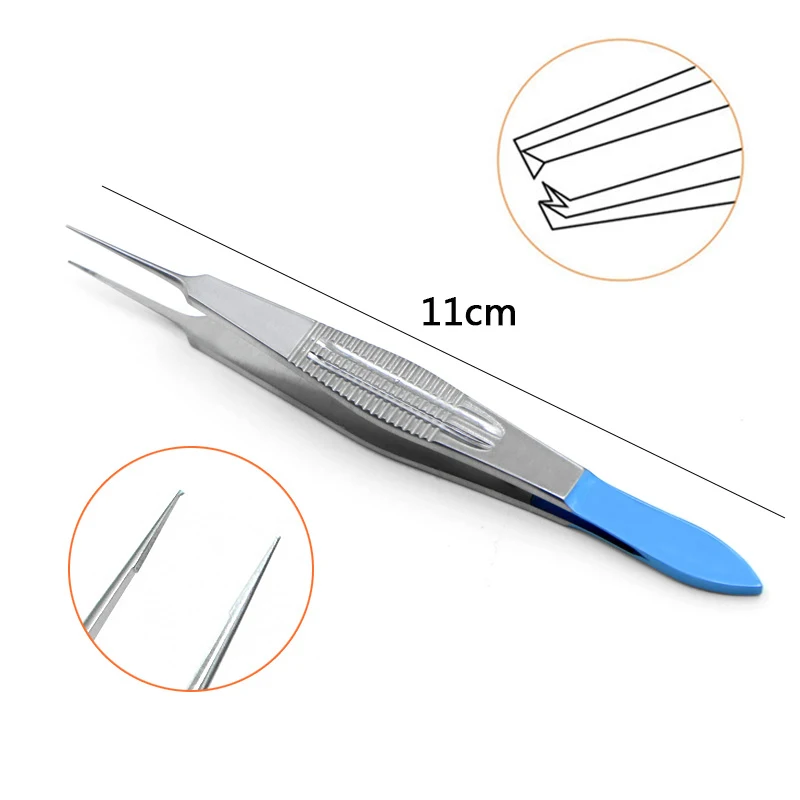 Ophthalmic Forcep Straight Castroviejo Toothed Forcep 105mm ophthalmic surgical instrument