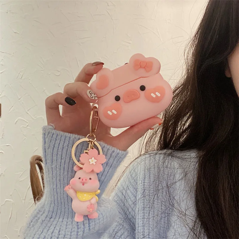 Funda de silicona con dibujos animados para apple AirPods 3. ª generación, funda de silicona para auriculares inalámbricos, llavero para airpods 2, 3 Pro
