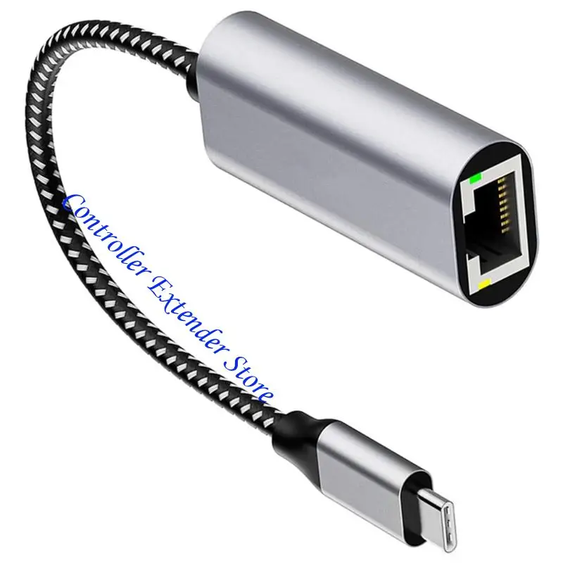 

N84B Type C to RJ45 Ethernet Networking Adapter Dongle USB C Networking Adapter