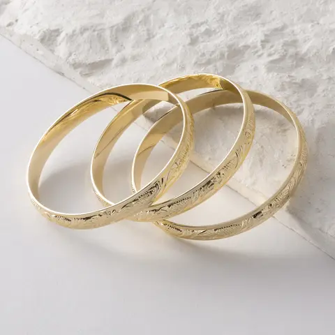 New Algerian Traditional Bracelet Gold Color Bangle Moroccan Women's Wedding Jewelry Accessories