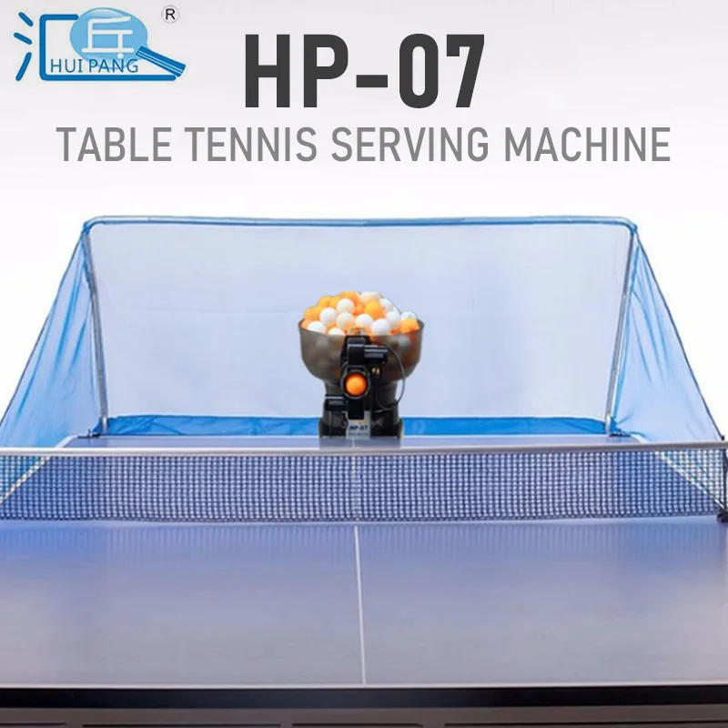 HUIPANG HP-07 Table Tennis Serving Machine Smart Ping Pong Robot Professional Training Tool Dual-Wheel Auto Serve