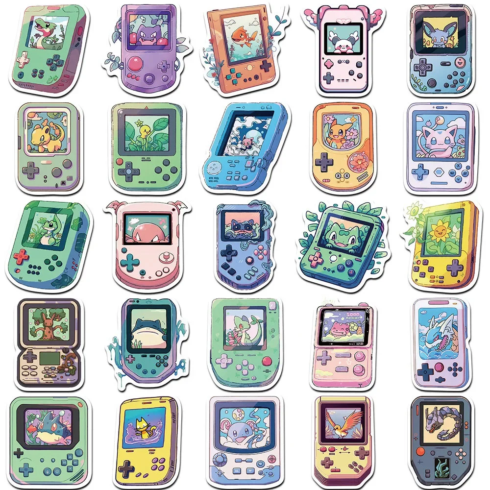 50 Stück Kawaii Cartoon Spielkonsole Pokemon Graffiti Aufkleber Niedliche Anime-Sticker Kinder Spielzeug DIY Laptop Handy Wasserdichte Aufkleber – Detail 5
