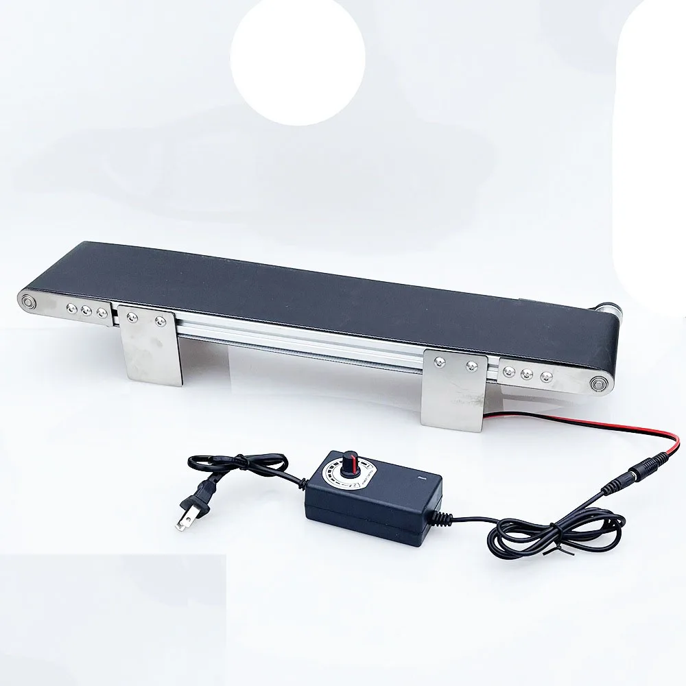 110V/220V Small Conveyor 49cm Metal Desktop Conveyor Line Household Student Friction Science Experiment