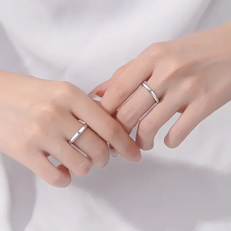 الخطوبة 18K الذهب الوردي الأبيض النساء الزفاف الفرقة الرجال 0.25CT مويسانيتي الماس PT950 البلاتين فتاة عيد الحب عاشق خواتم