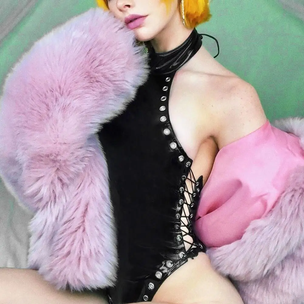 

Сексуальный черный купальник для женщин из лакированной кожи с боковой шнуровкой, летний, с открытыми плечами, облегающий, бикини, пляжный купальный костюм, 80%