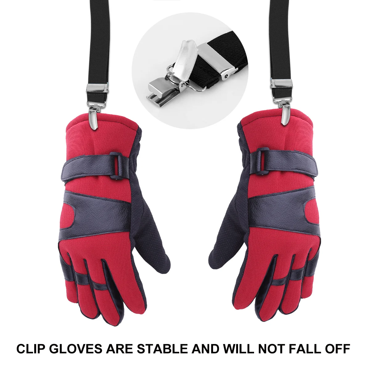 

2pcs Glove Children Adjustable Elastic Gloves Gloves Holder Catcher Hat Hanger Mittens Holder Outdoor Winter Use Black