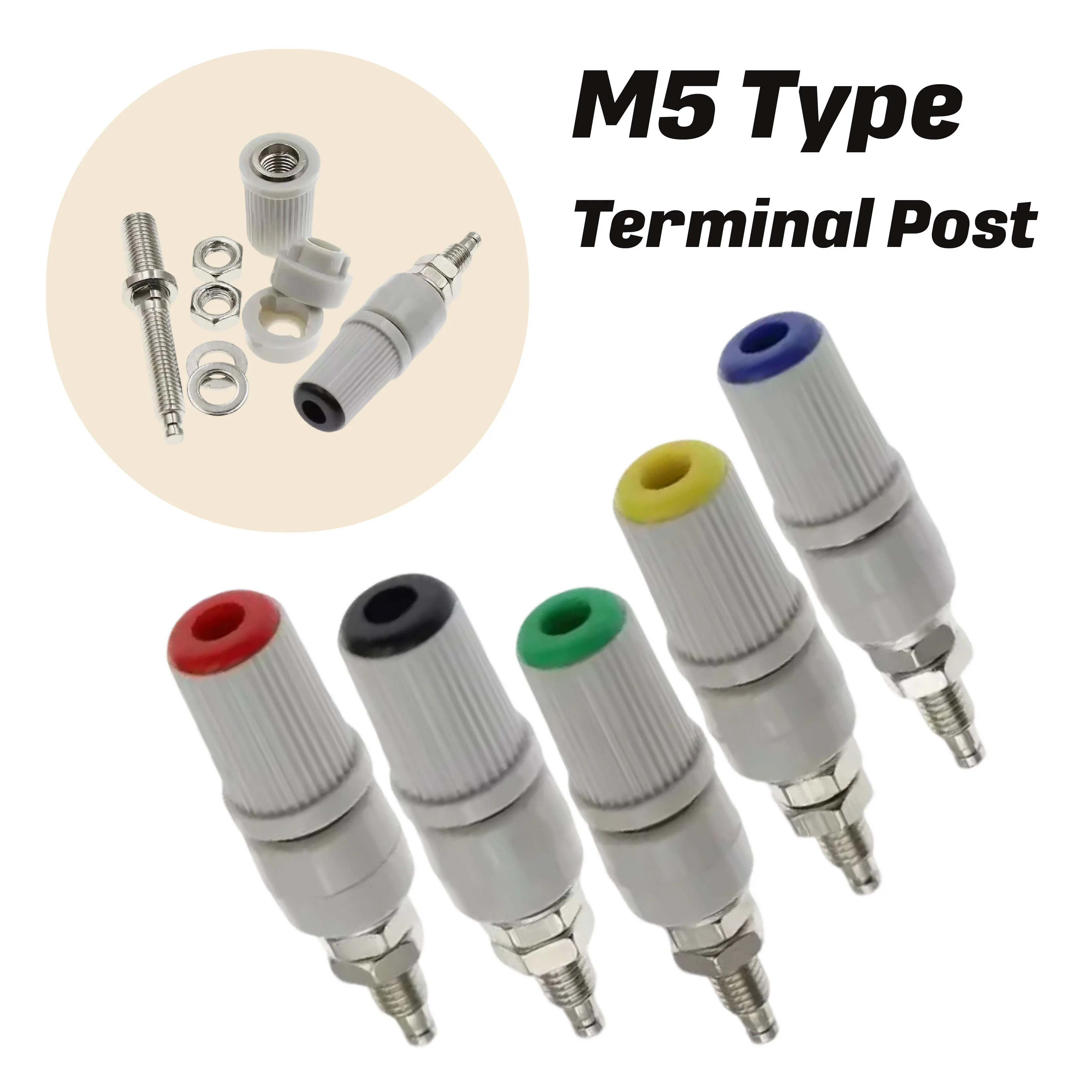 

M5 30A High Current 48MM Pure Copper Terminal 5mm Banana Socket Plug Terminal Grounding Post