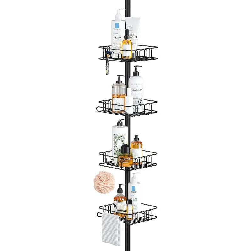 

Rustproof Shower Caddy Corner and Shower Organizer Corner for Bathroom,Corner Shower Caddy Tension Pole